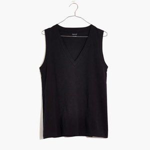 NWOT XXS Black Madewell Whisper Cotton V Neck Tank